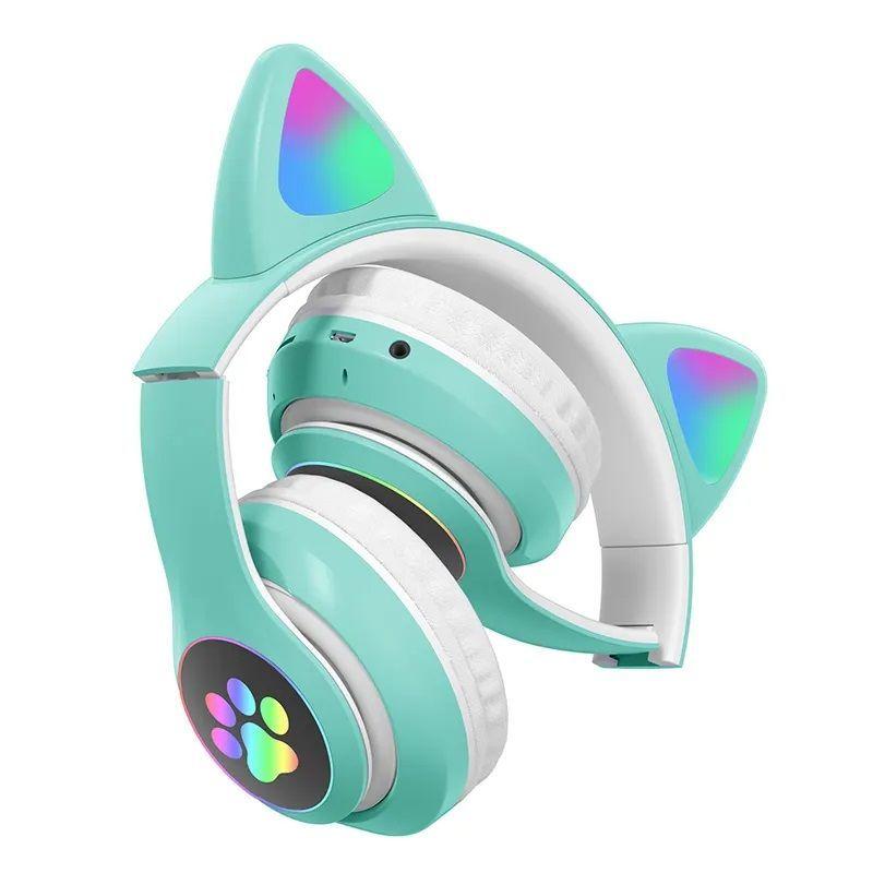 Audífonos inalámbricos Bluetooth RGB Orejas gato-4