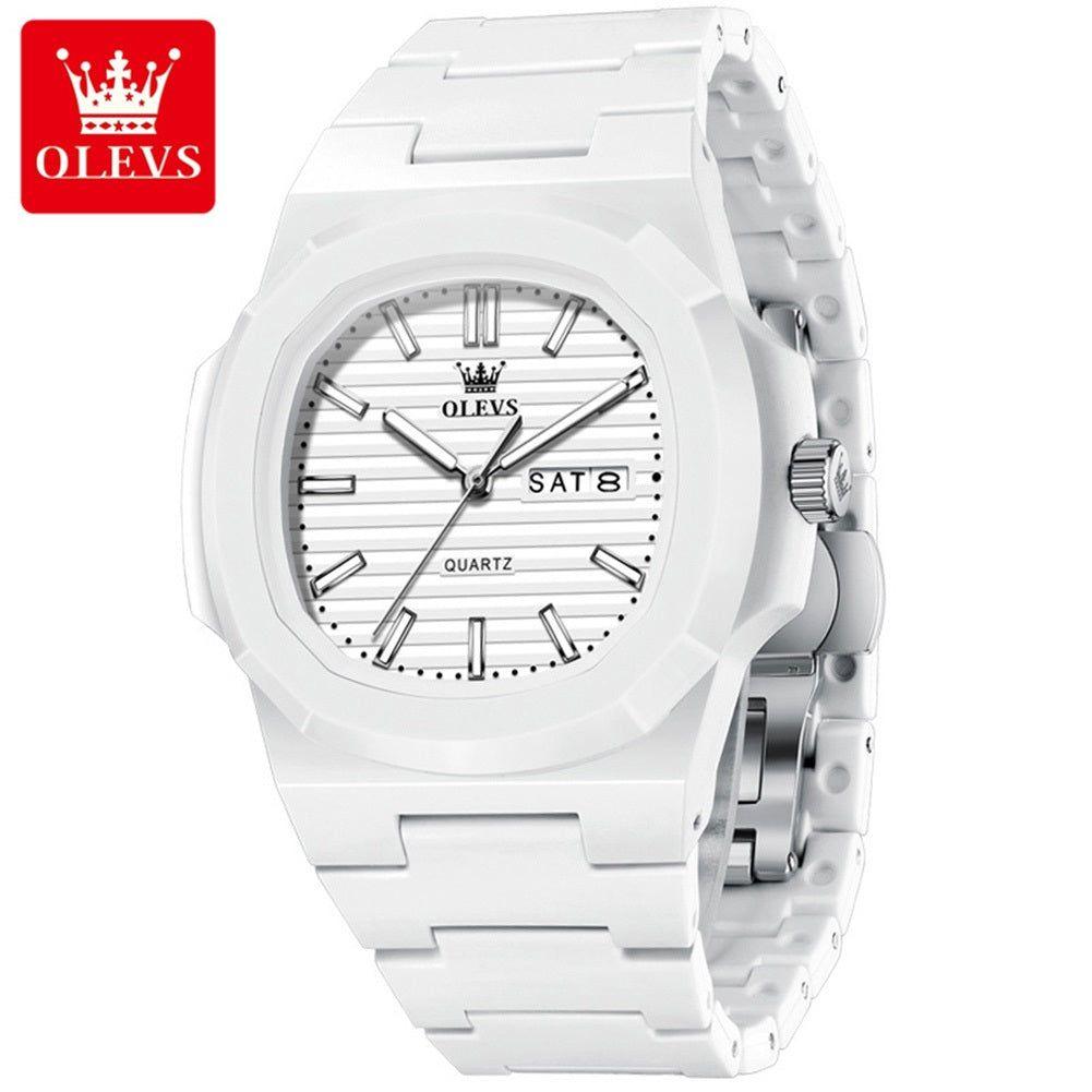 Reloj Deportivo Cuadrado Correa de Resina Moderno y Resistente al Agua-4