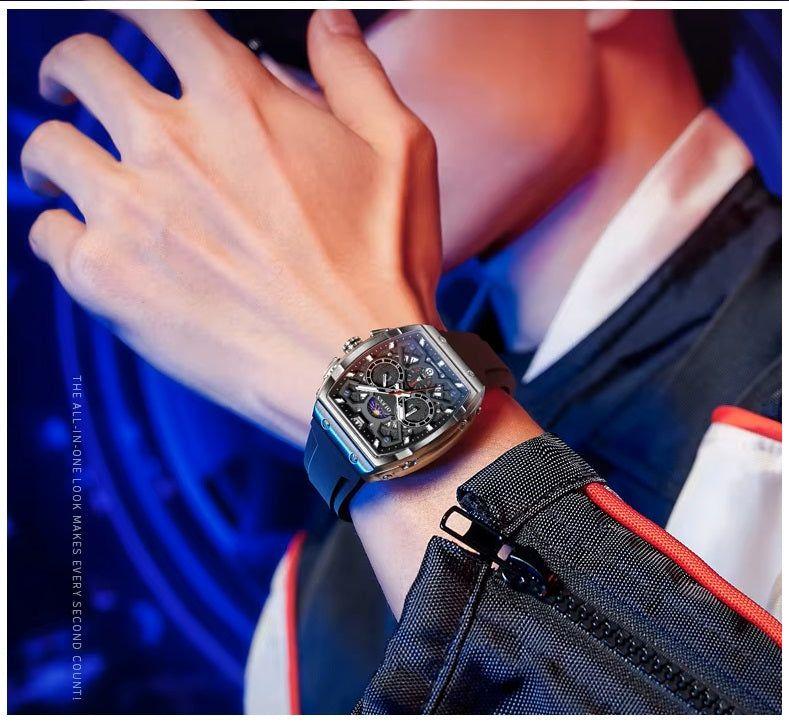 Reloj de Hombre Deportivo Elegante Fase Lunar Cronógrafo Dual Time-2