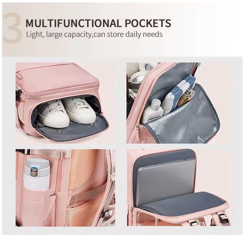 Mochila Femenina Impermeable de Gran Capacidad con Puerto USB-4