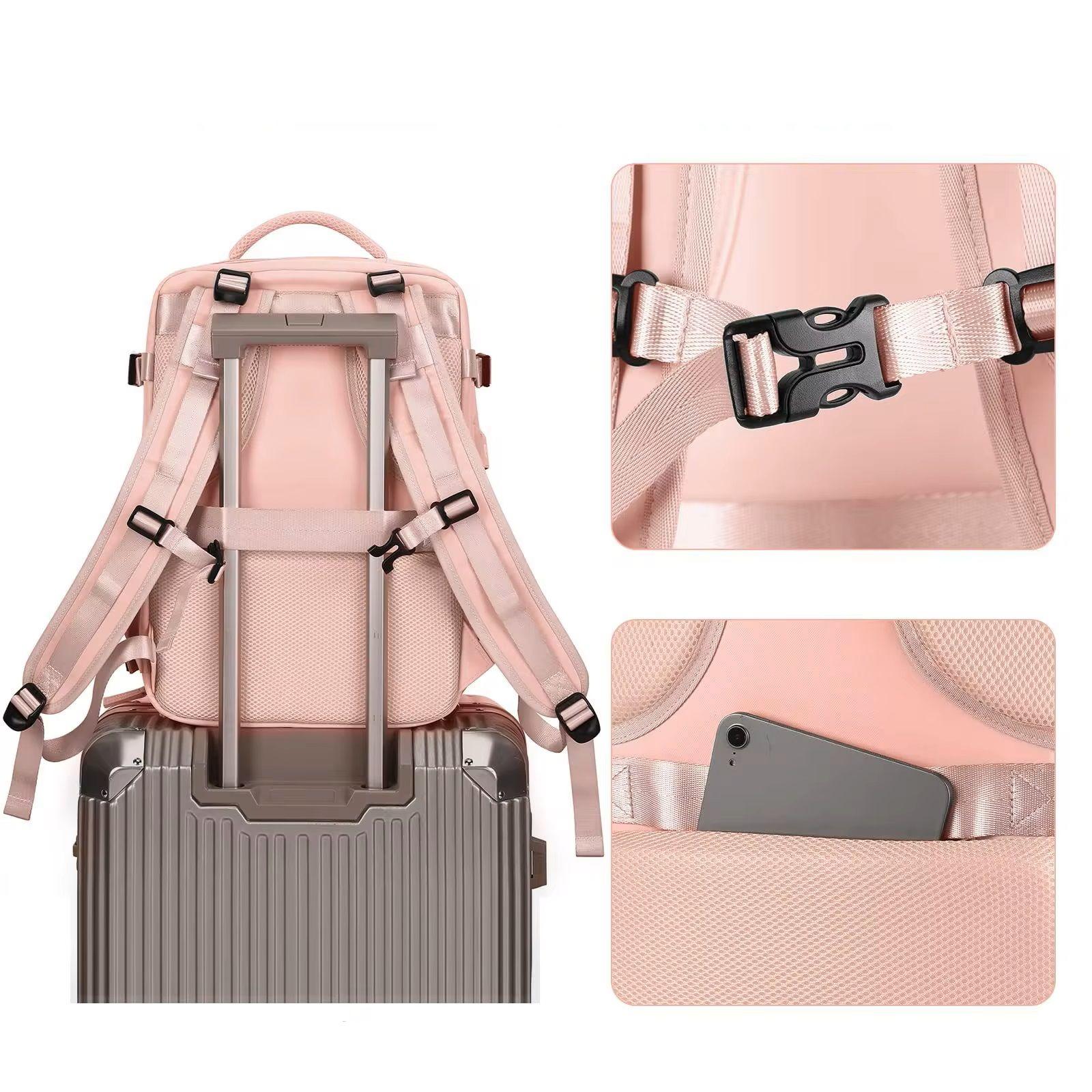 Mochila Femenina Impermeable de Gran Capacidad con Puerto USB-7