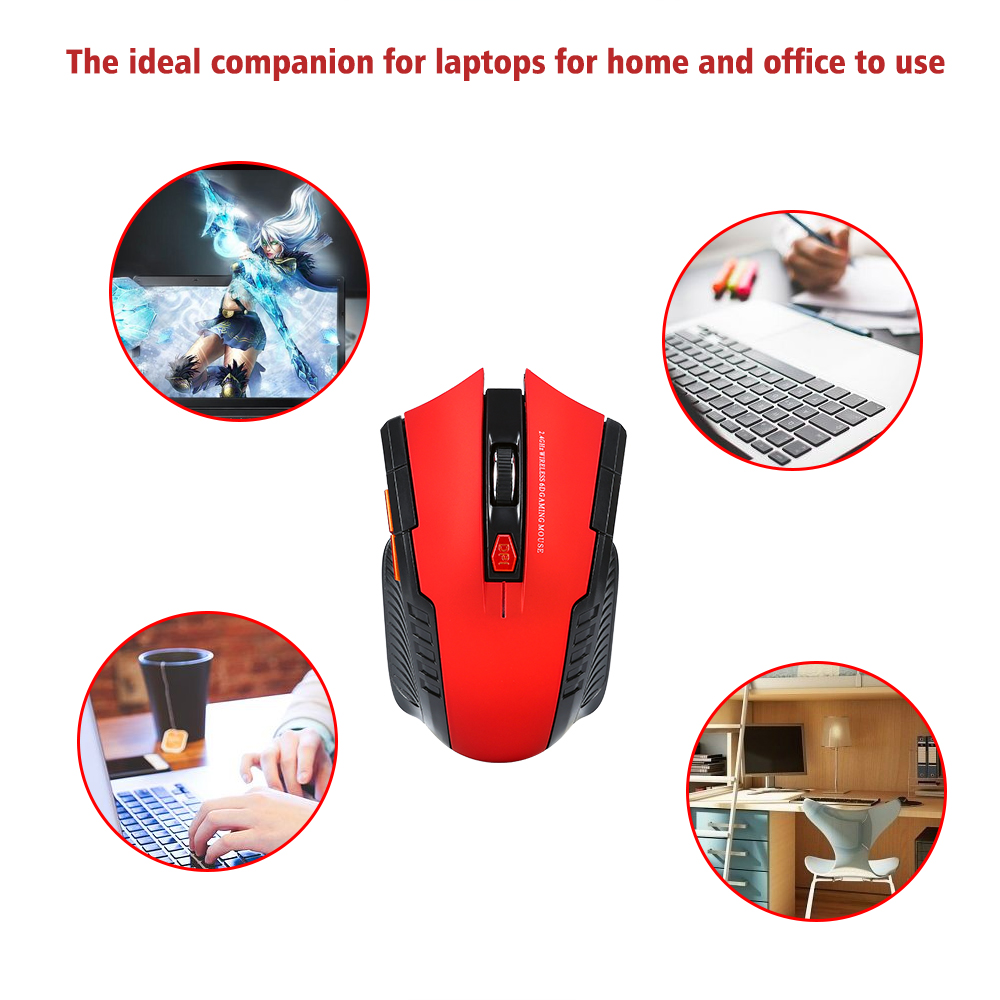 Mouse Gamer Inalámbrico 2.4 GHz 1600 DPI – Rojo-6