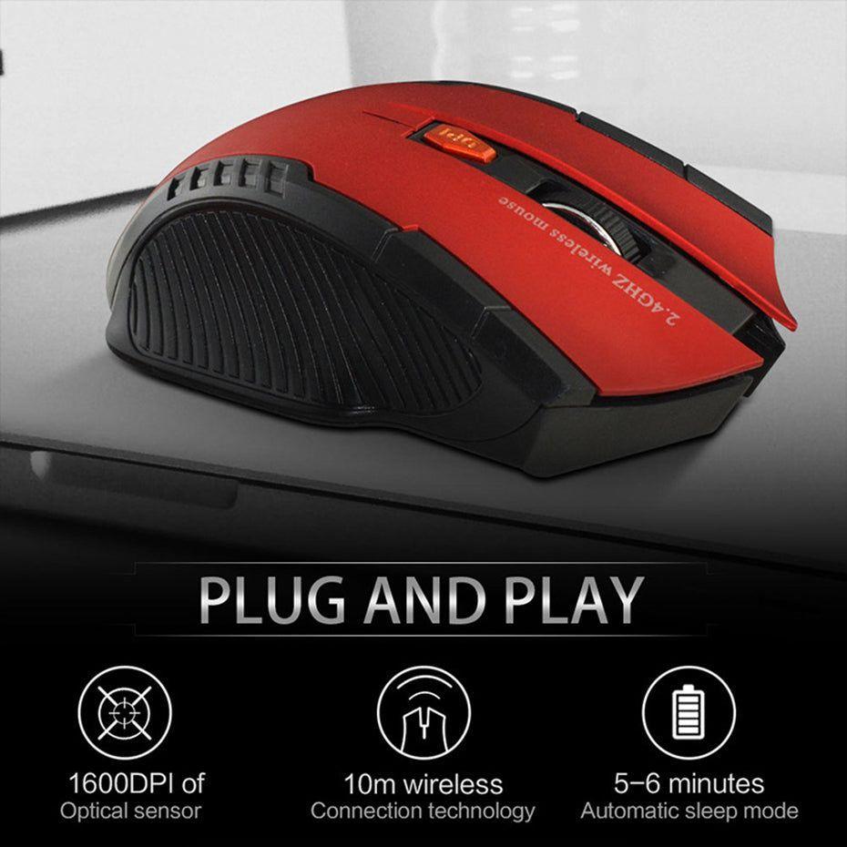 Mouse Gamer Inalámbrico 2.4 GHz 1600 DPI – Rojo-3