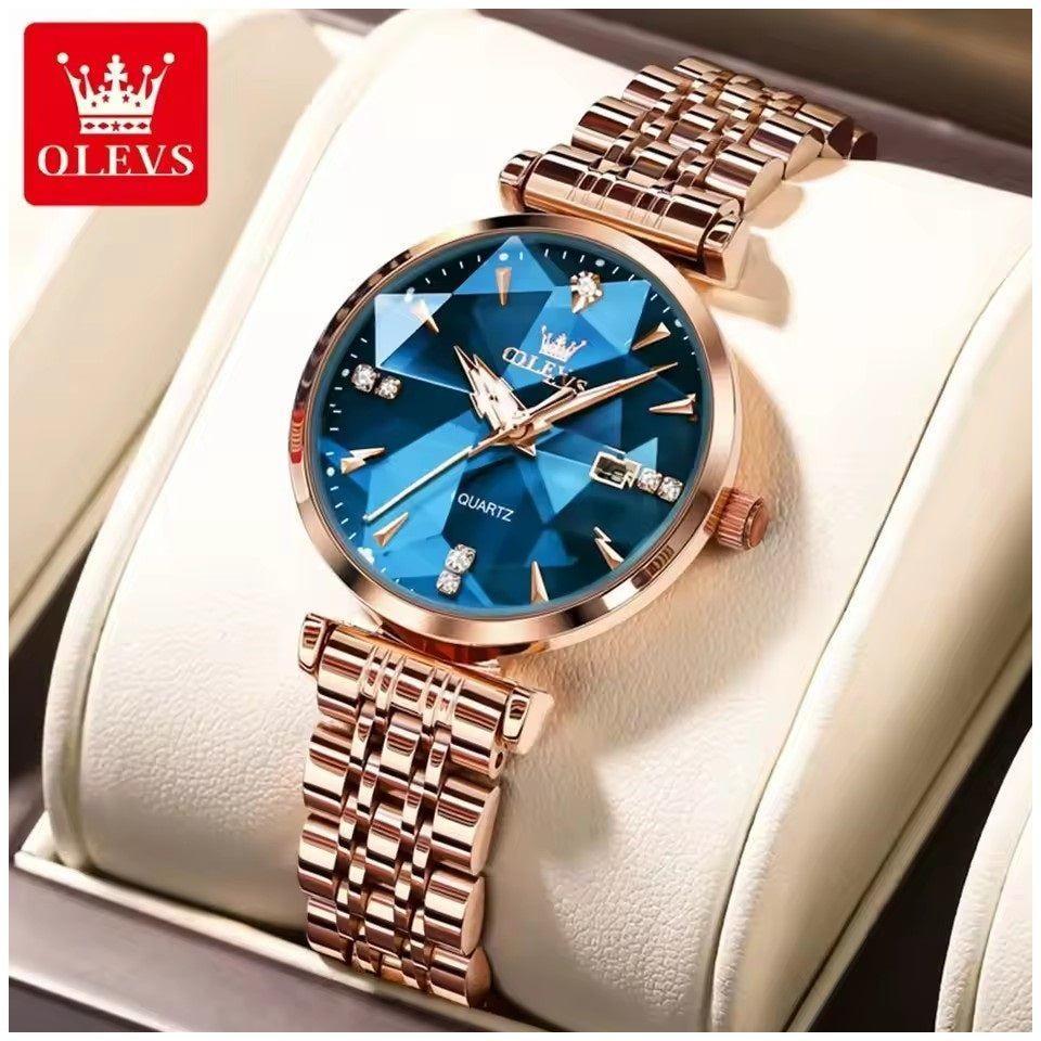 Reloj Cuarzo Mujer – Esfera Azul – verde-3