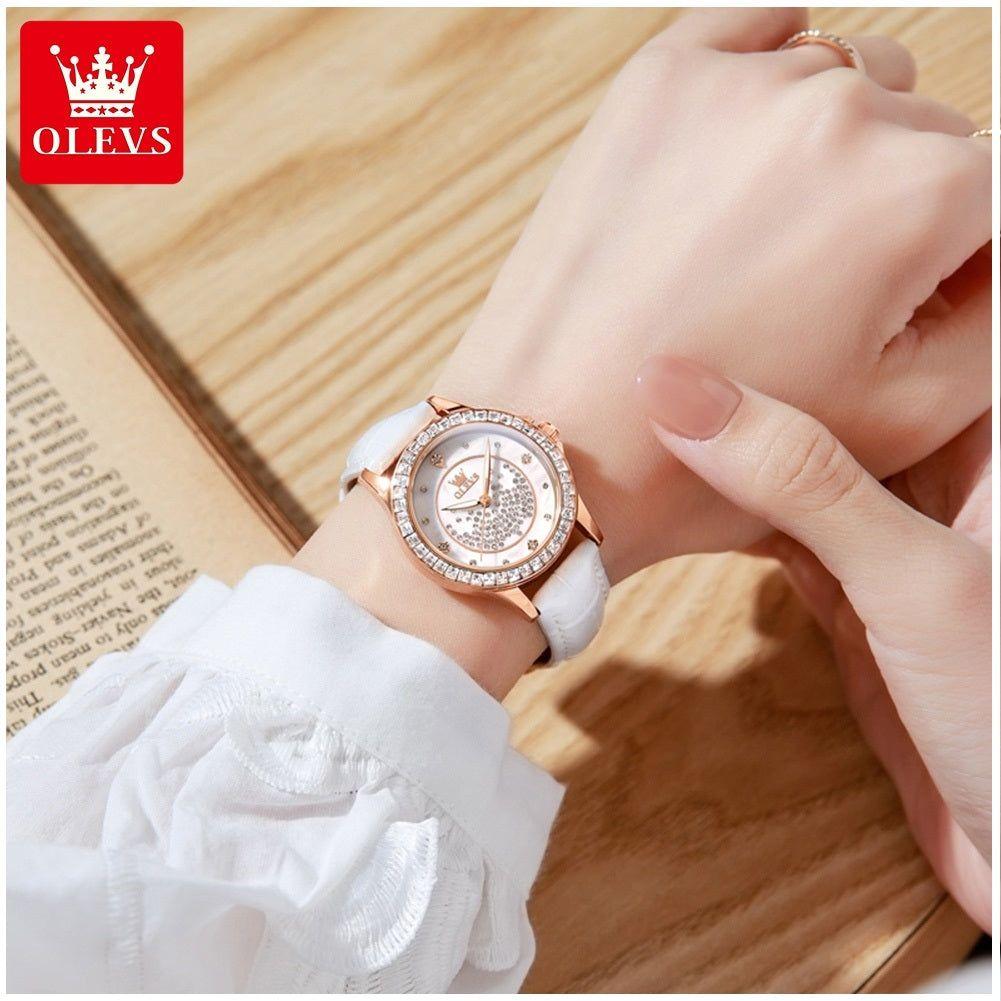 Reloj cuarzo mujer con correa blanca texturizada-6