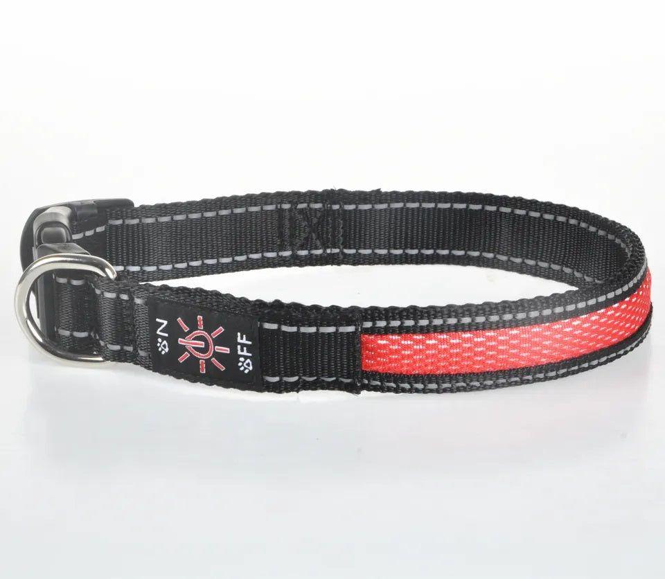 Collar LED USB para mascotas talla S rojo-6