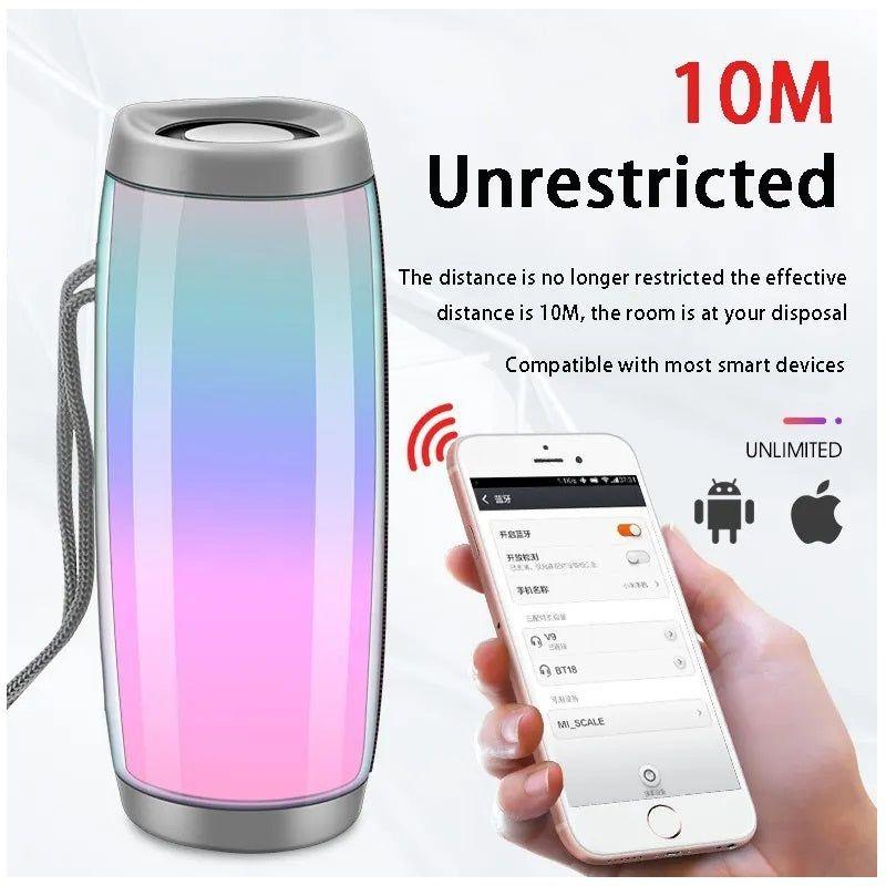 Parlante Bluetooth con Luz LED, Radio FM y USB – Blanco-2