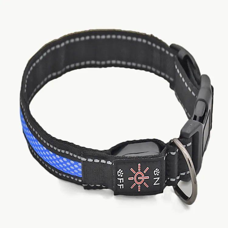 Collar LED USB para mascotas talla M azul-2