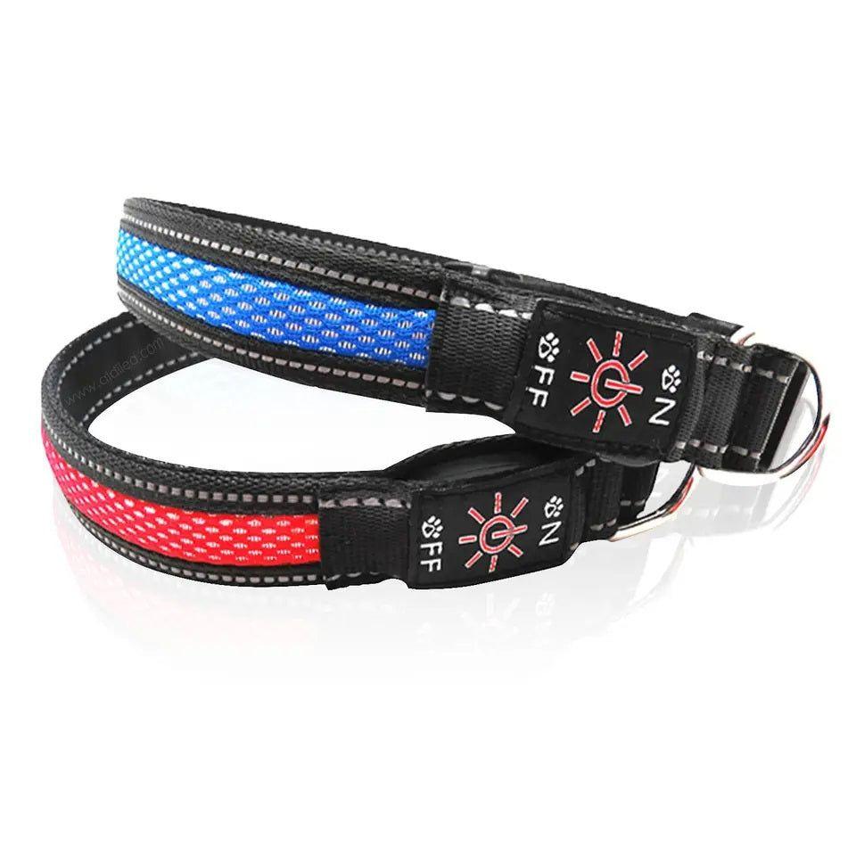 Collar LED USB para mascotas talla M azul-4