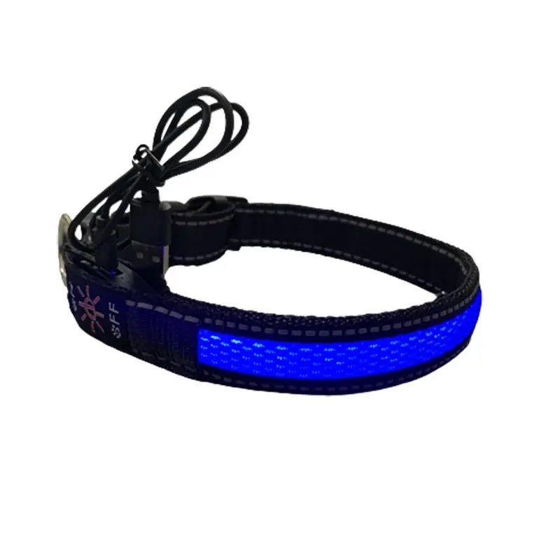 Collar LED USB para mascotas talla M azul-5