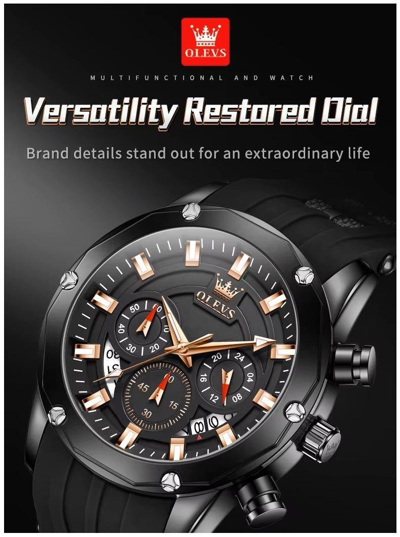 Reloj OLEV cuarzo hombre de acero – rojo-5
