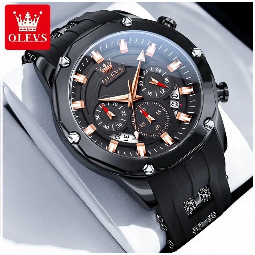 Reloj Deportivo de Lujo OLEV Acero Inoxidable Cuarzo Sumergible 30M-2