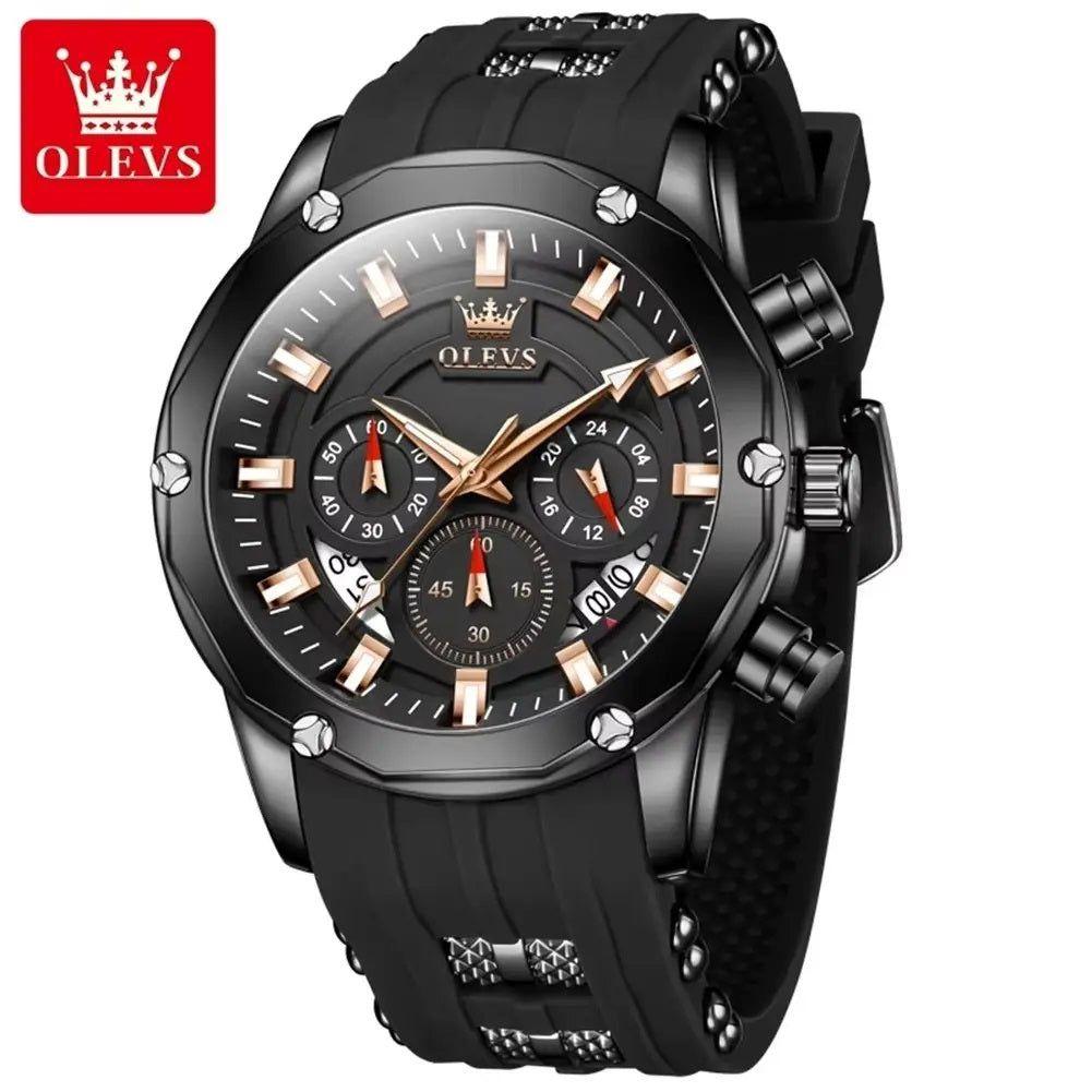 Reloj Deportivo de Lujo OLEV Acero Inoxidable Cuarzo Sumergible 30M-5