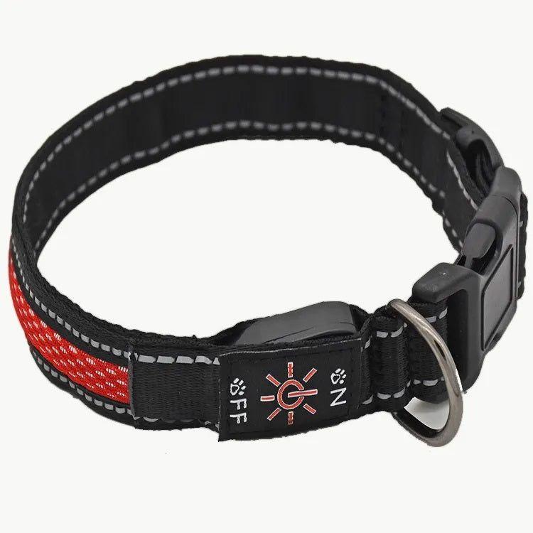 Collar LED USB para mascotas talla M rojo-2
