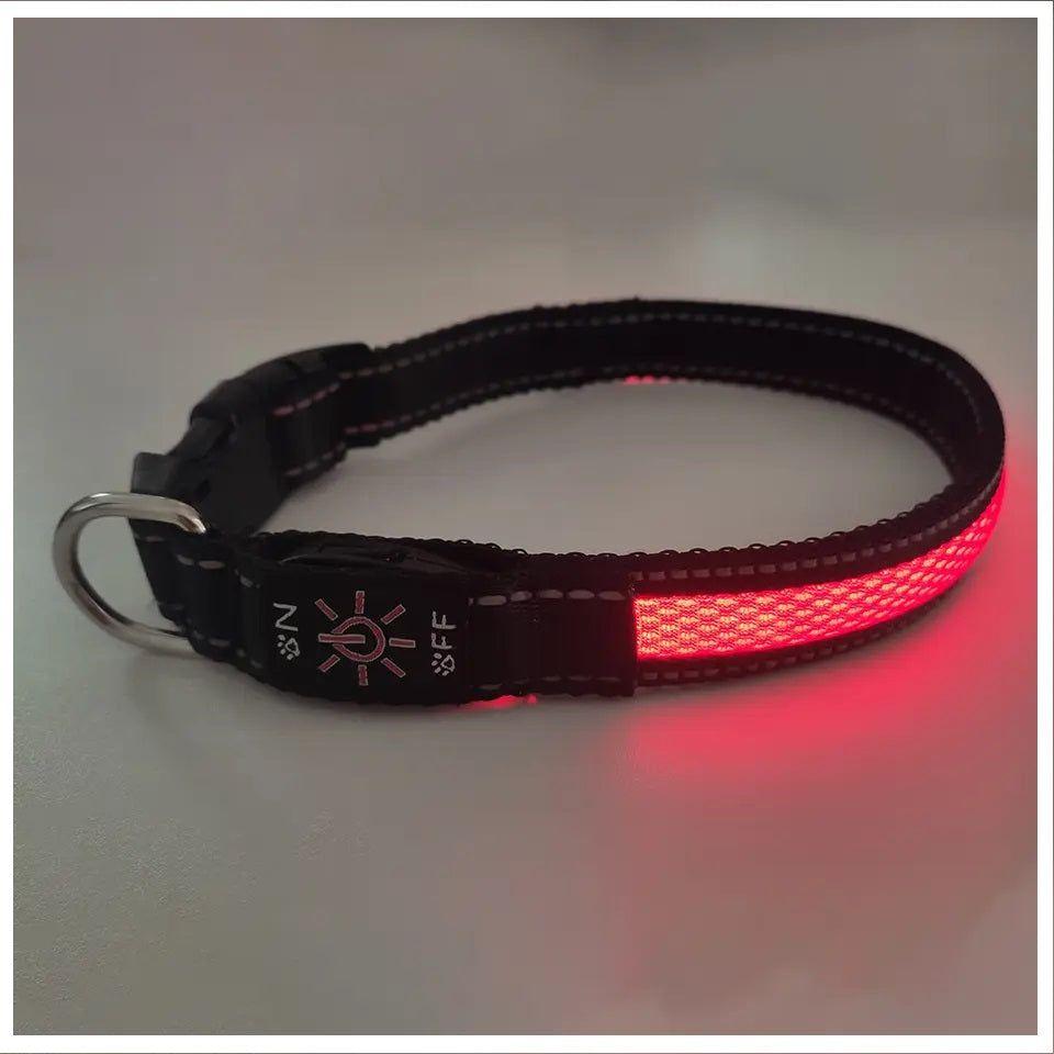 Collar LED USB para mascotas talla M rojo-8