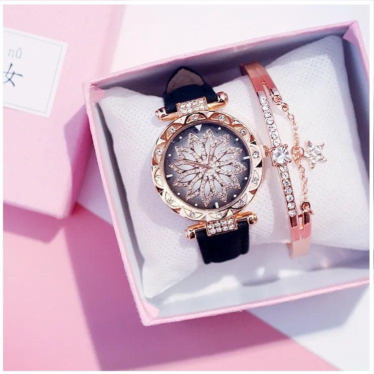 Reloj de lujo Personalizado para Mujeres con Incrustaciones y Pulsera-1