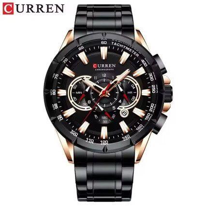 Reloj Hombre Curren Acero Inoxidable Cuarzo Cronógrafo Cristal-2