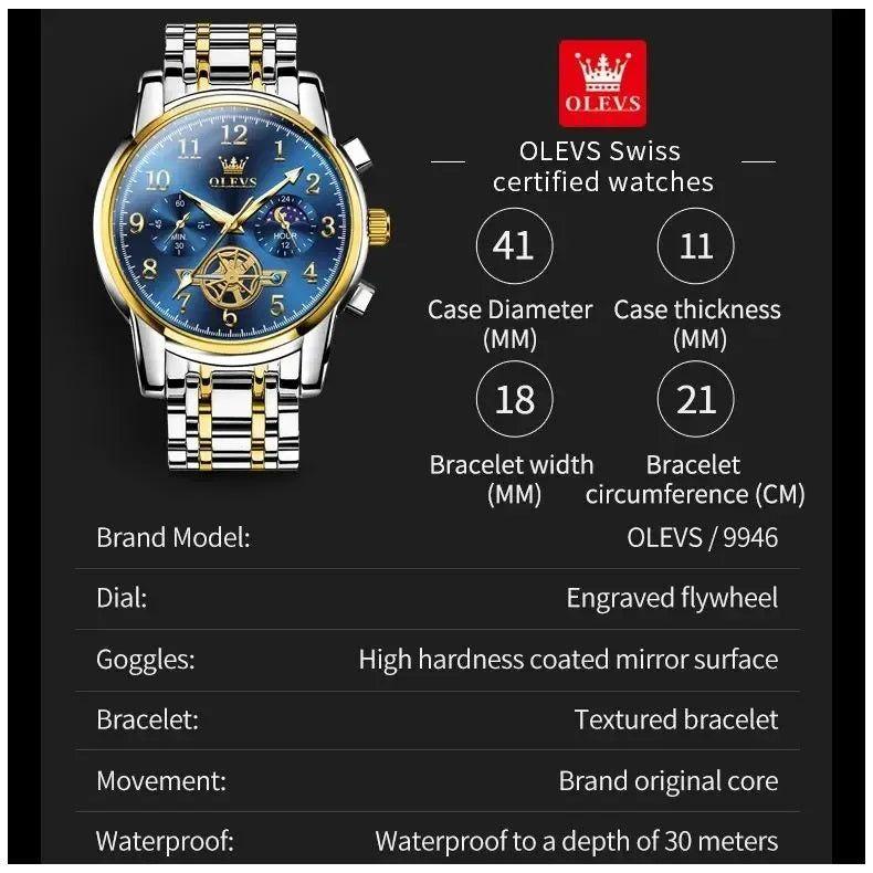 Reloj cronógrafo hombre con fase lunar-3