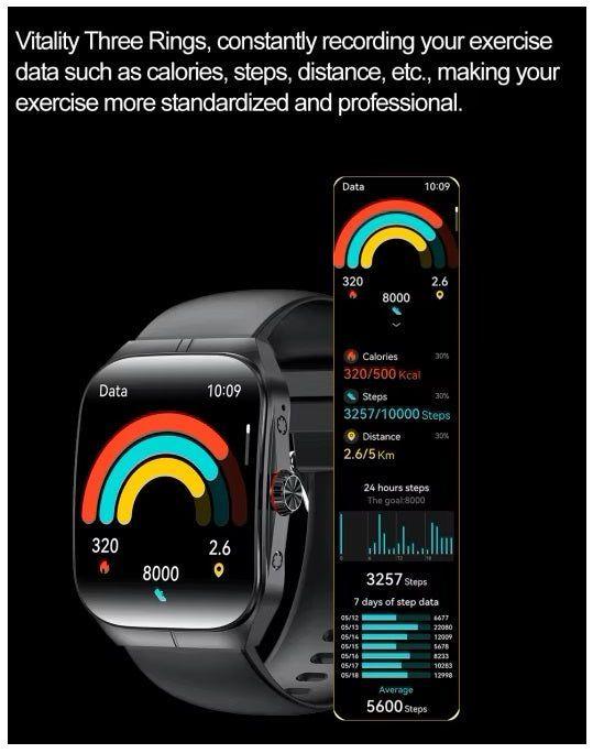 Smartwatch Pantalla AMOLED 1.95 pulgadas, IP68 Salud Deporte Compatible-4