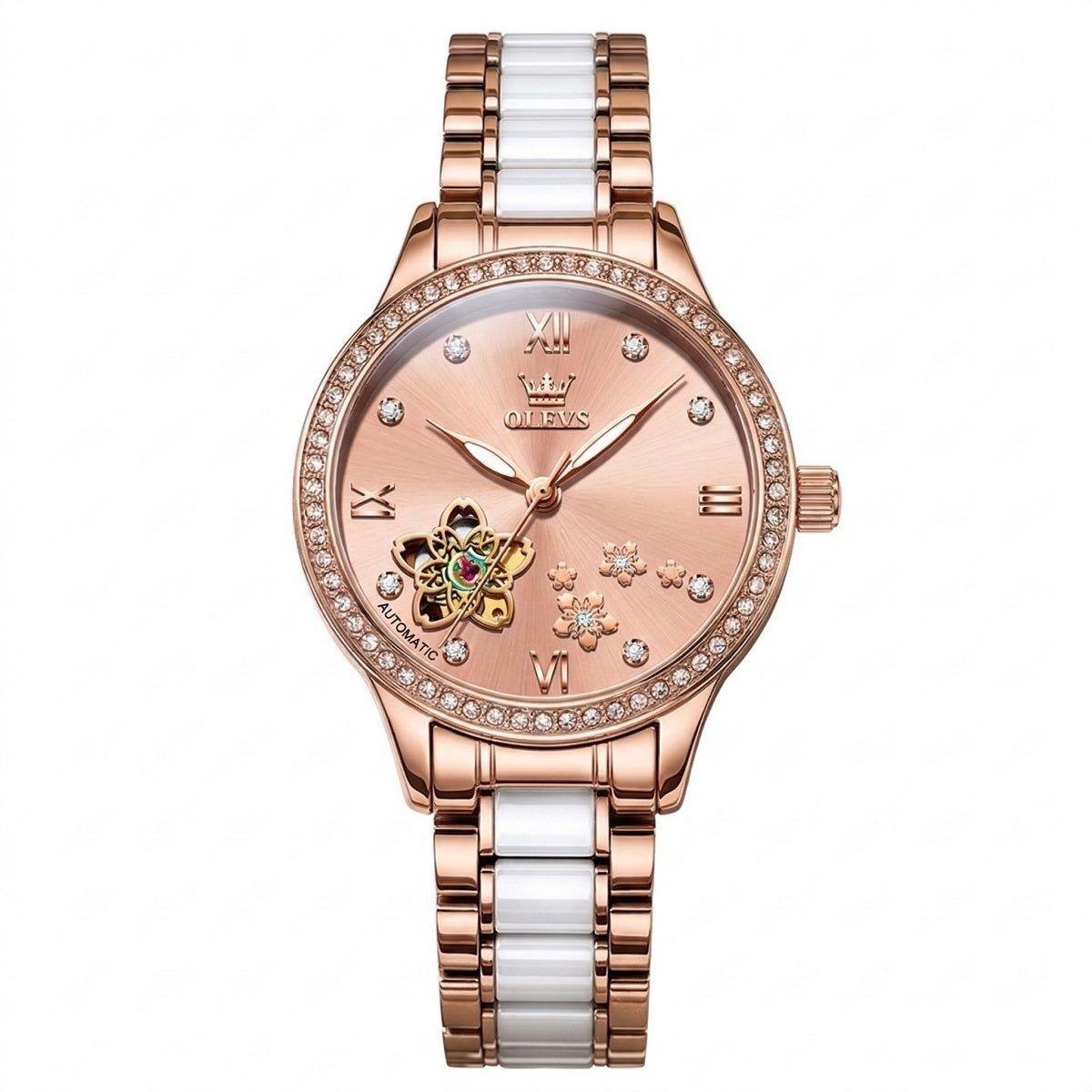 Reloj automático mujer 32 mm con diseño floral-3