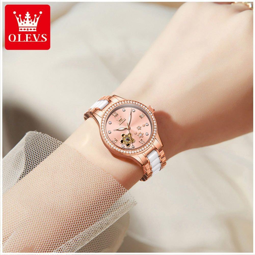 Reloj automático mujer 32 mm con diseño floral-7