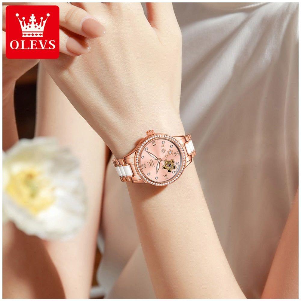Reloj automático mujer 32 mm con diseño floral-8