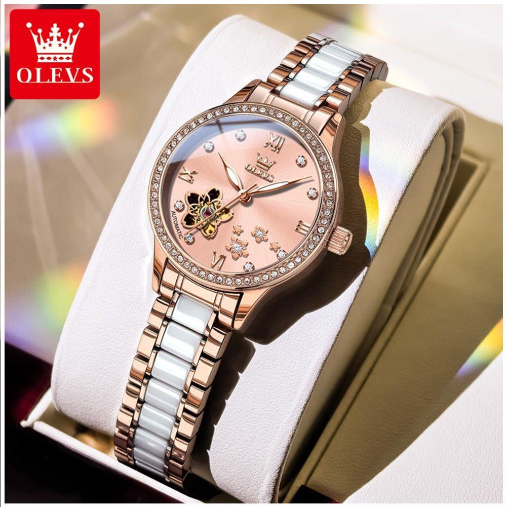 Reloj automático mujer 32 mm con diseño floral-9