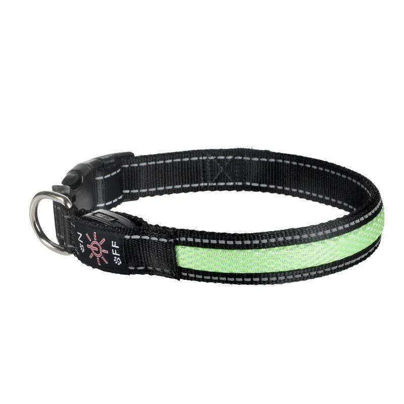 Collar LED USB para mascotas talla S verde-6
