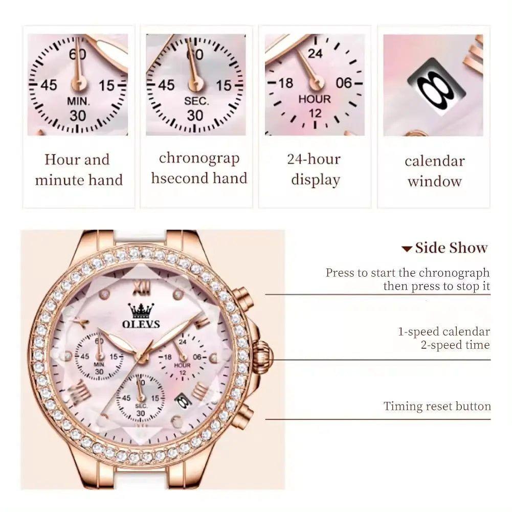 Reloj mujer de acero con esfera facetada-7