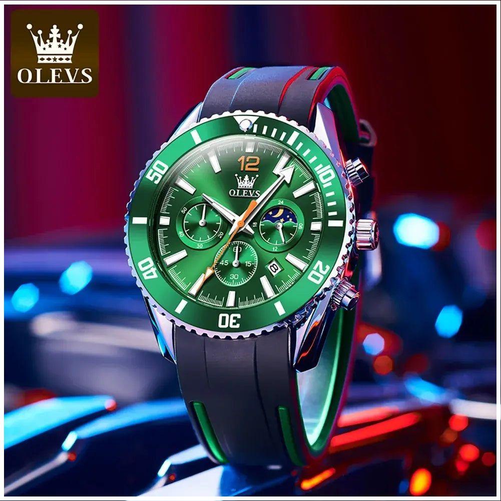 Reloj Cronógrafo Deportivo para Hombre Calendario Resistencia al Agua-2