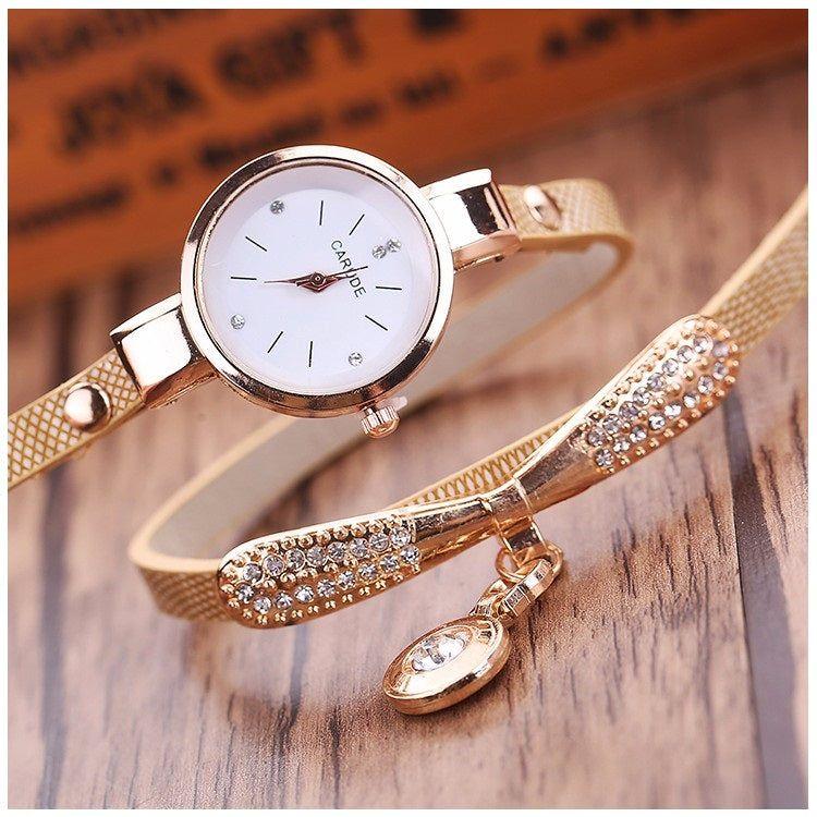 Reloj de cuarzo para mujer con pulsera – Blanco-2
