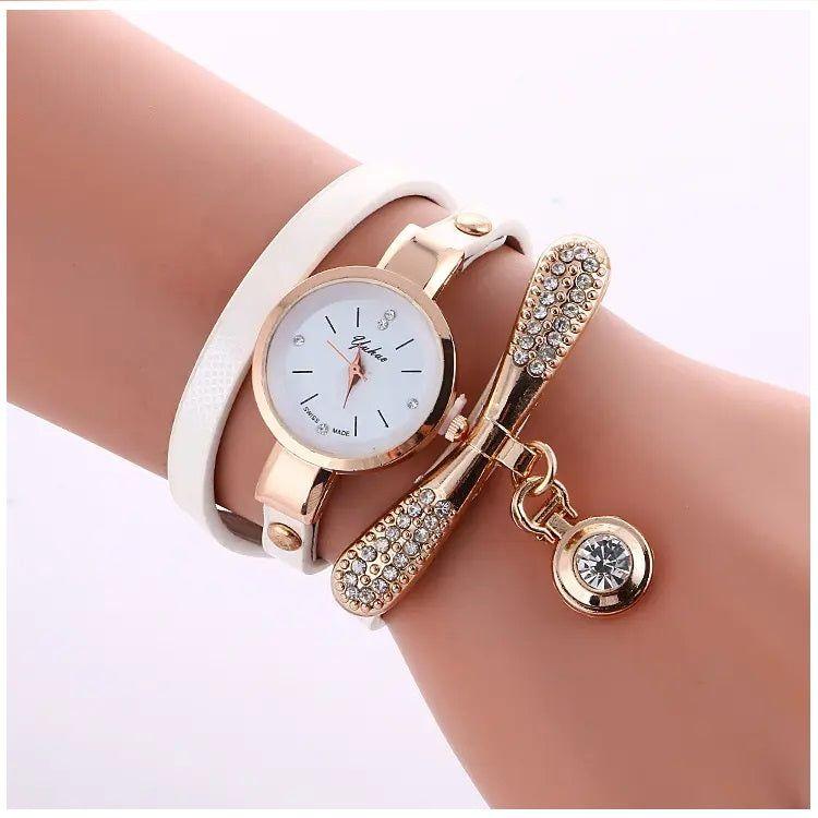 Reloj de cuarzo para mujer con pulsera – Blanco-7