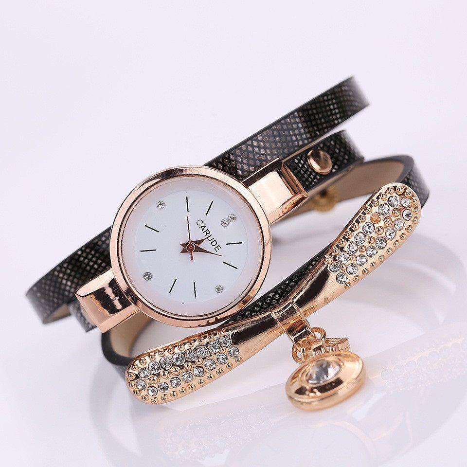 Reloj de cuarzo para mujer con pulsera – Blanco-9
