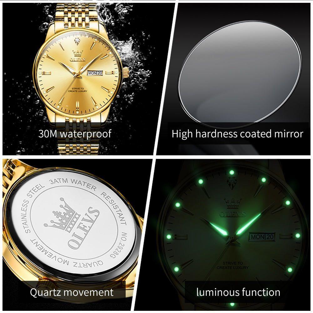 Reloj cuarzo hombre con calendario clásico-5