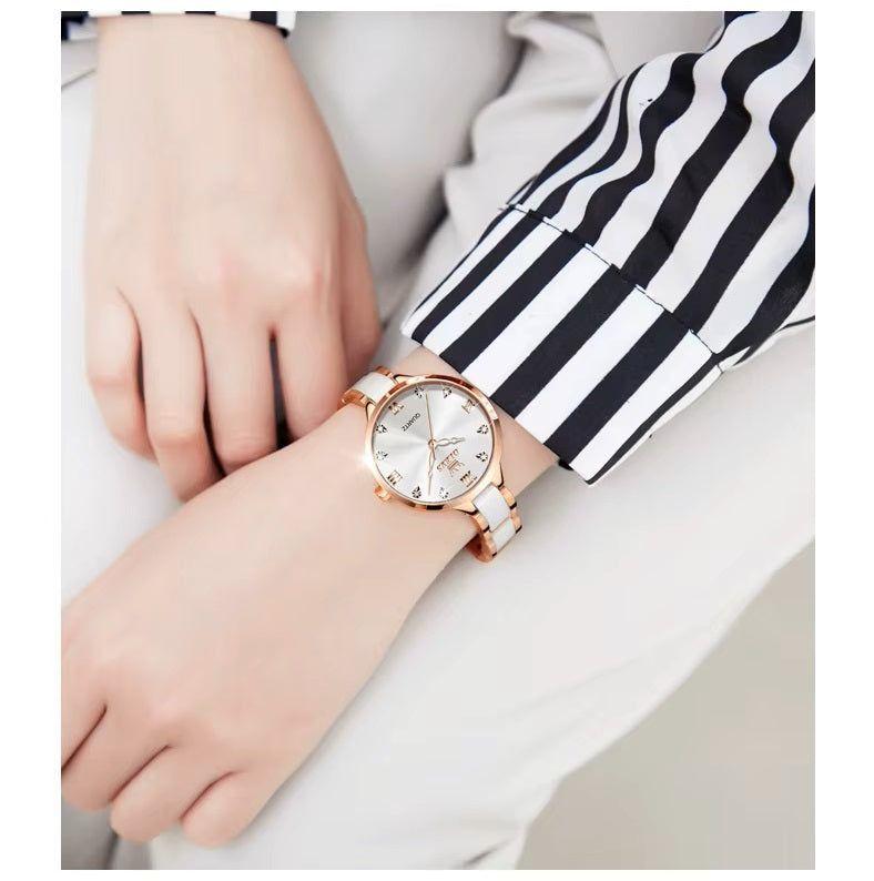 Reloj de mujer con cerámica y acero inoxidable-7