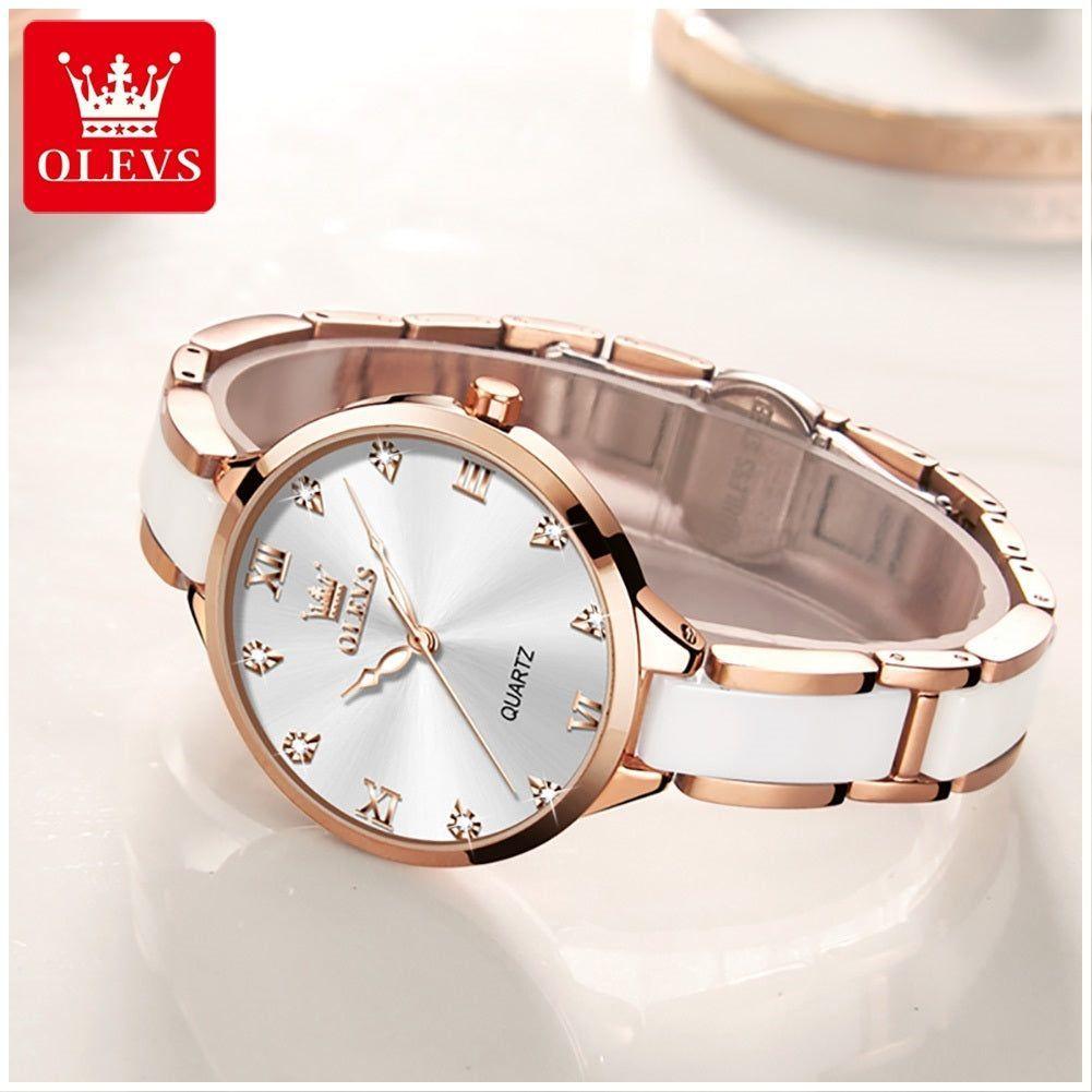 Reloj de mujer con cerámica y acero inoxidable-9