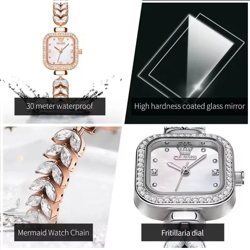 Reloj de mujer diseño sirena con circonias-6