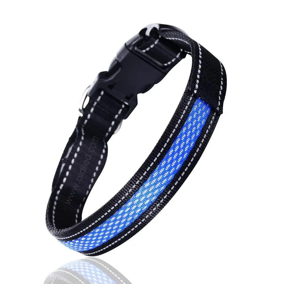 Collar LED USB para mascotas talla S azul-3