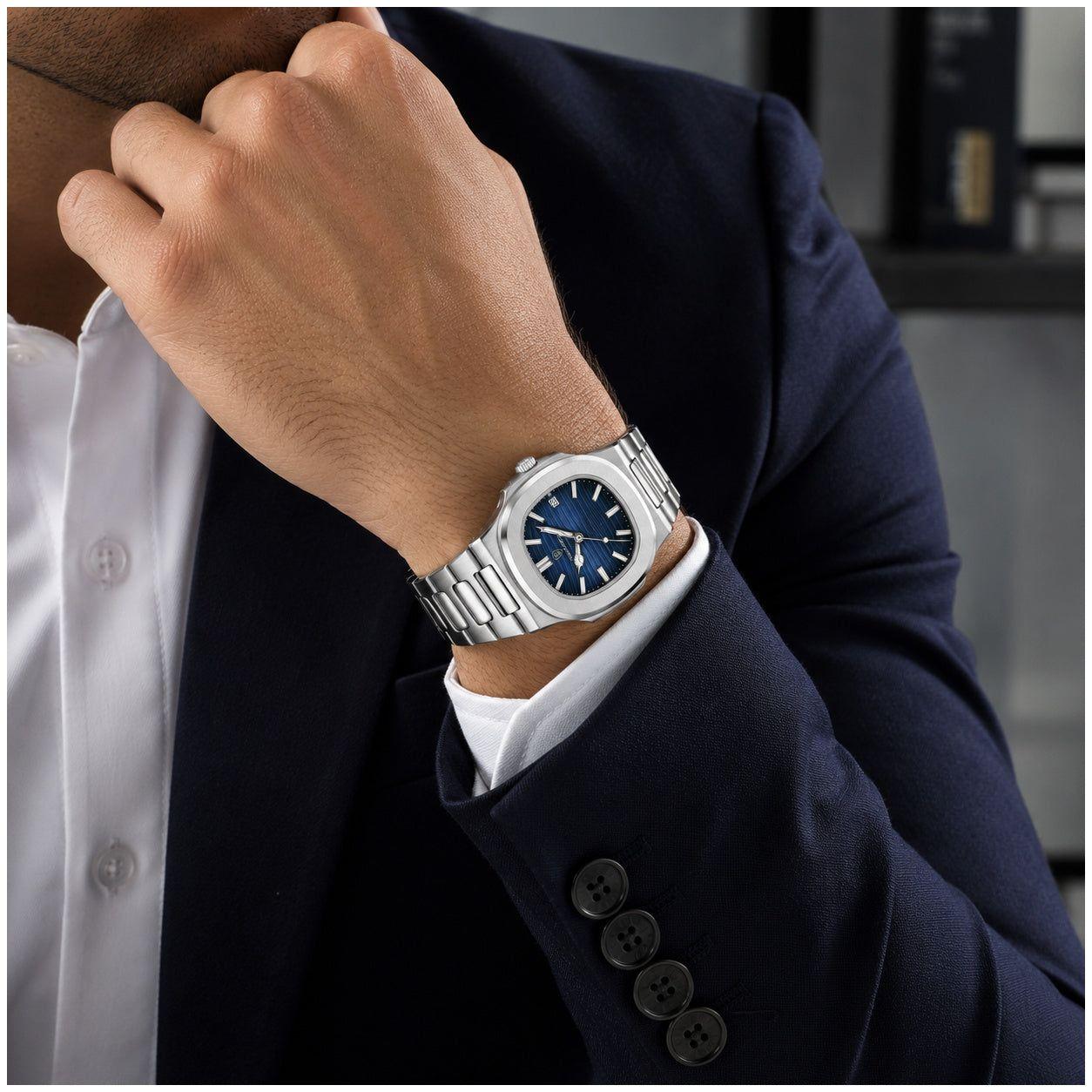 Reloj cuarzo hombre 40 mm con cristal mineral-2
