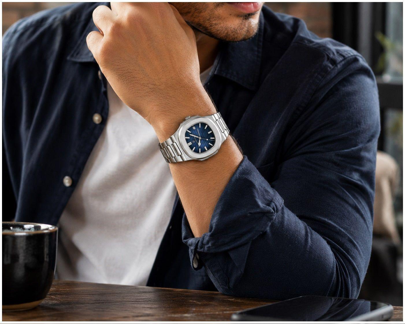 Reloj cuarzo hombre 40 mm con cristal mineral-3
