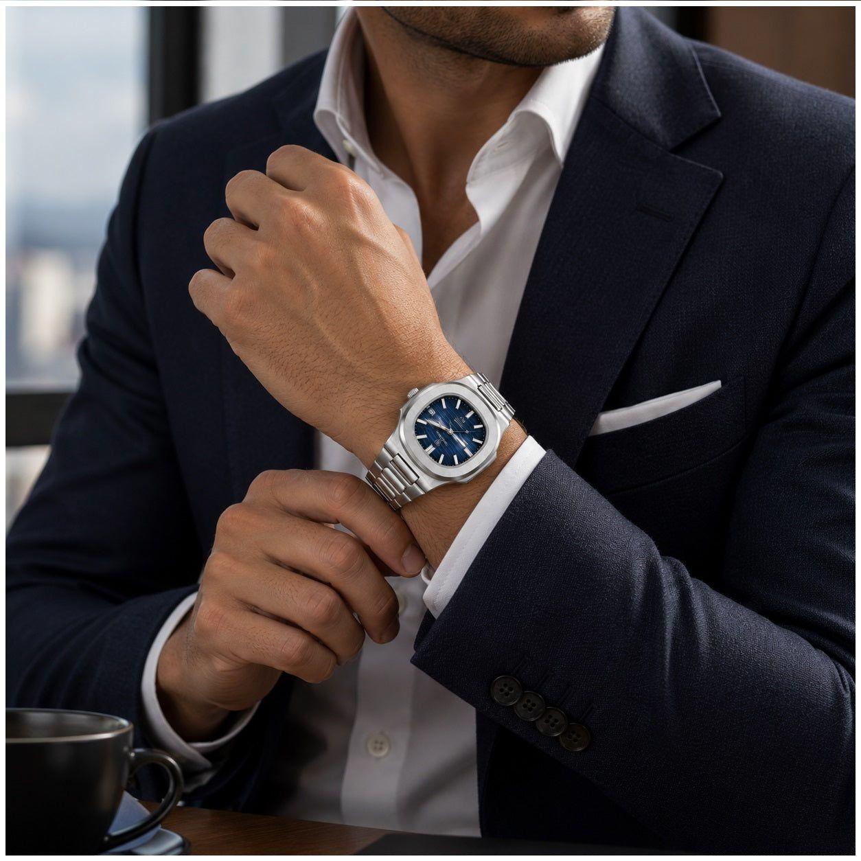 Reloj cuarzo hombre 40 mm con cristal mineral-4