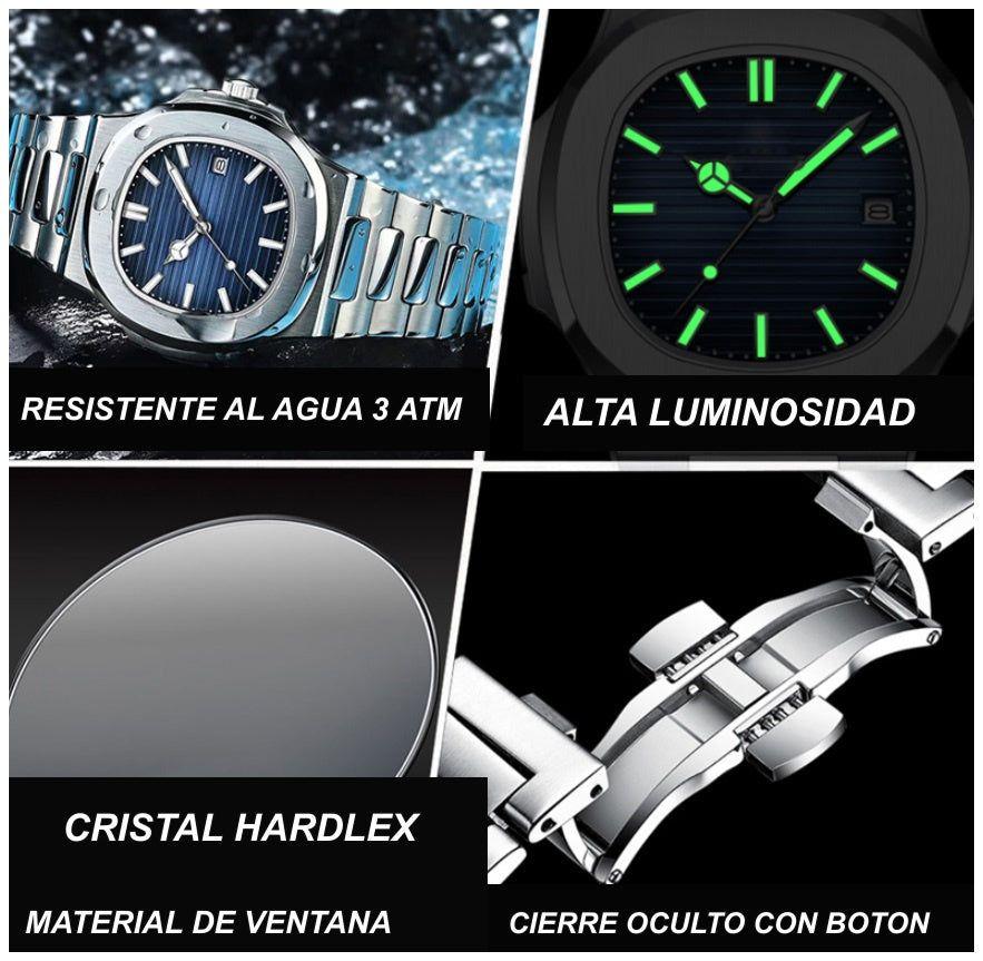 Reloj cuarzo hombre 40 mm con cristal mineral-7