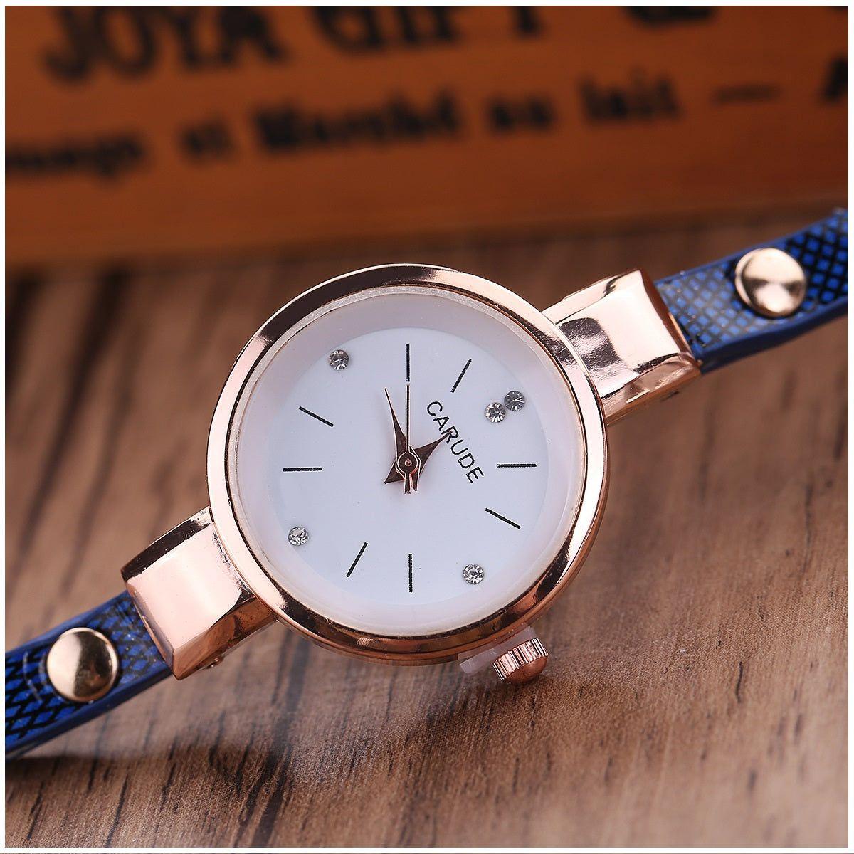 Reloj para Mujer con Pulsera Decorativa – Azul-4