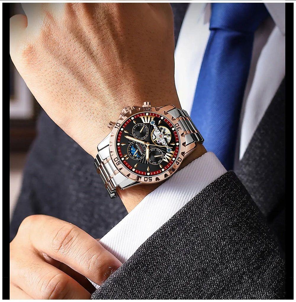 Reloj Automático de Lujo para Hombre Mecánico Impermeable 3ATM-4