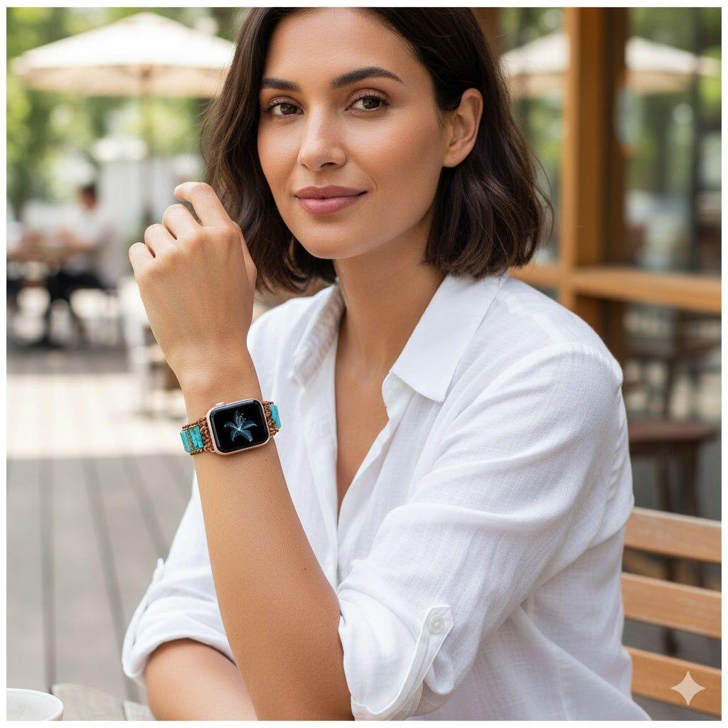 Correa Apple Watch 42/44 mm turquesa-3