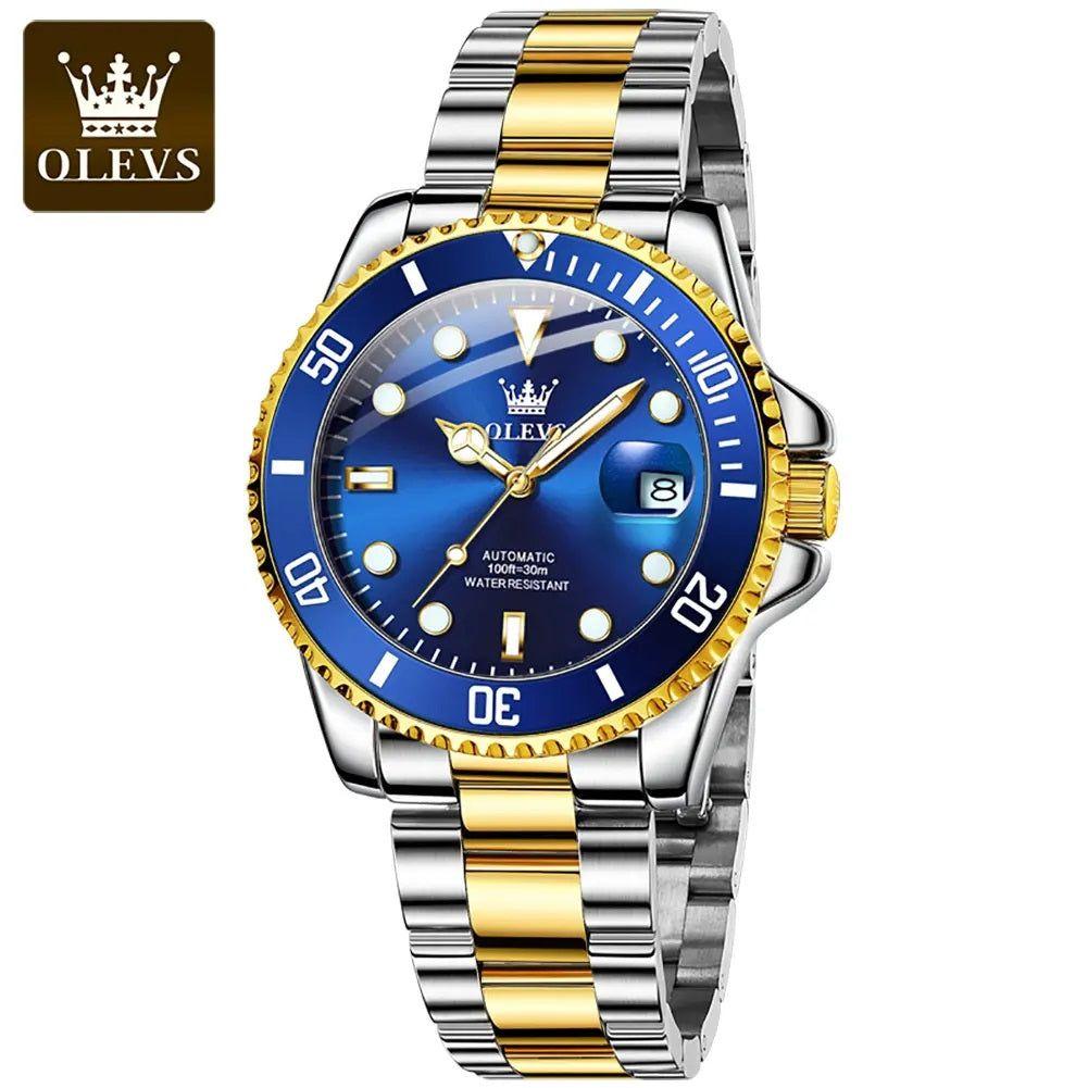 Reloj para Hombre de Lujo OLEVS Acero Inoxidable Cuarzo Sumergible 30M-2