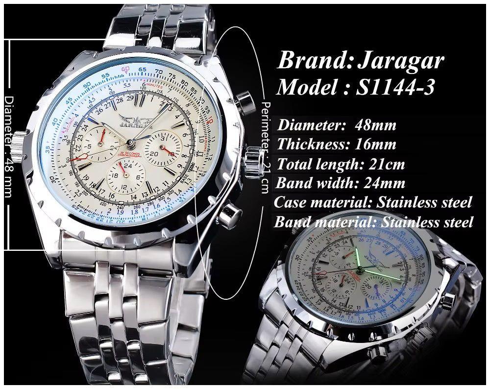 Reloj Automático Deportivo para Hombre Movimiento Mecánico Cronógrafo-5
