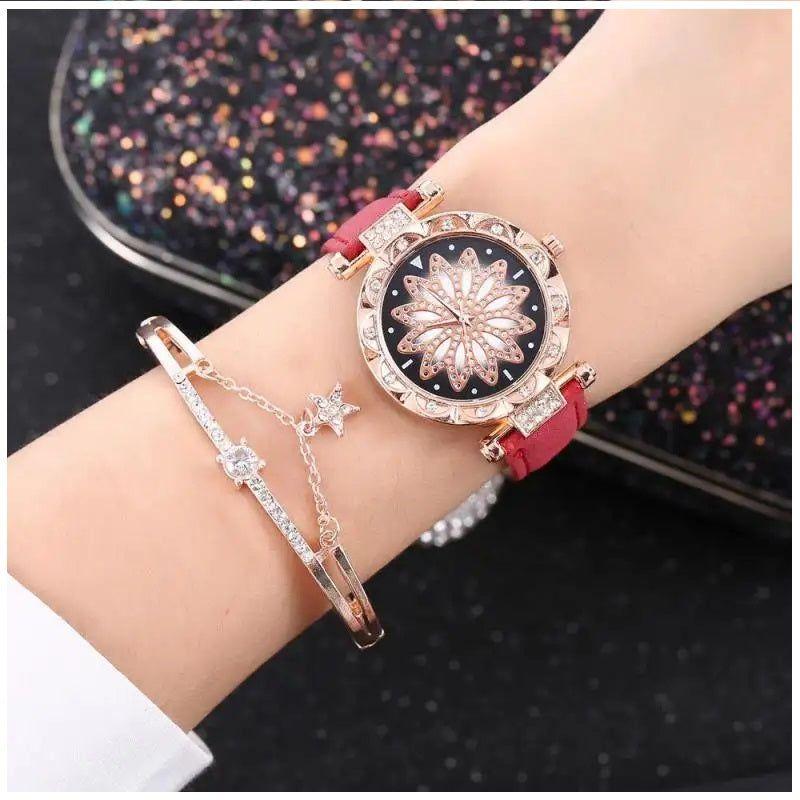 Set para Mujer con Reloj, Pulsera, Colgante, Anillo y Aros-6