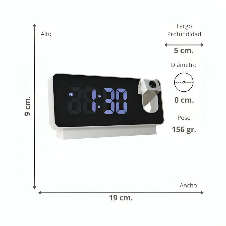 Reloj Digital Proyector Blanco-3