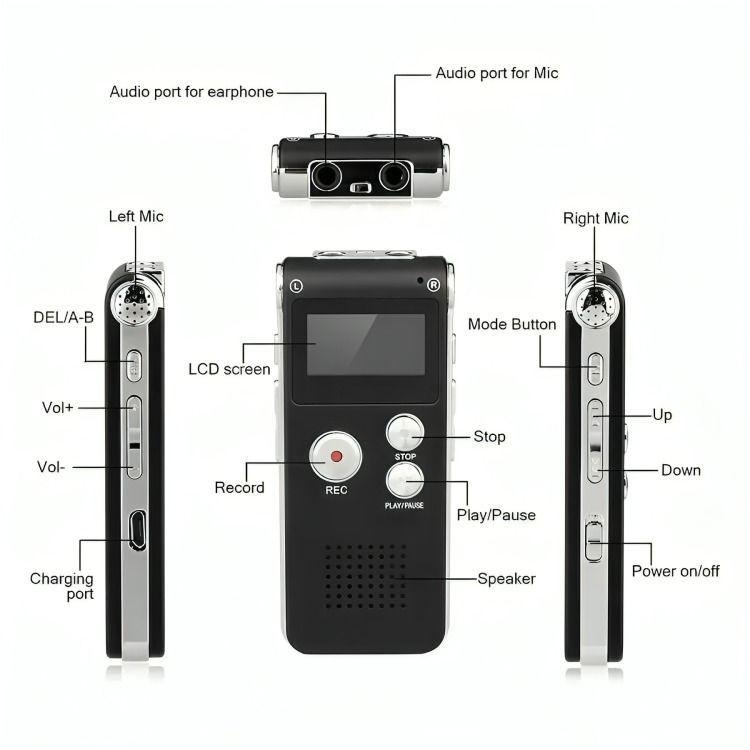 Grabadora Digital Profesional De Voz 8gb Mp3-3